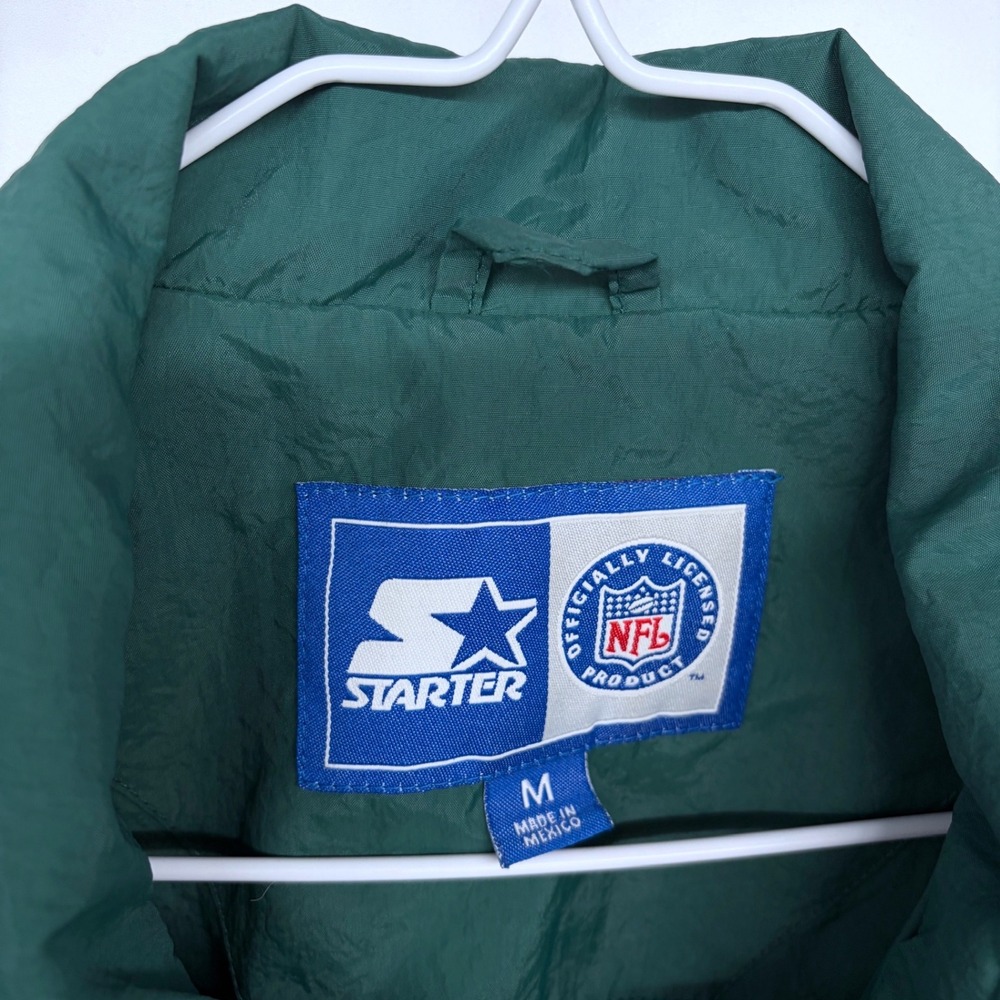 Vintage Starter Green Bay Packers Windbreaker Jacket Medium Green Stitched Nylon - Picture 4 of 11